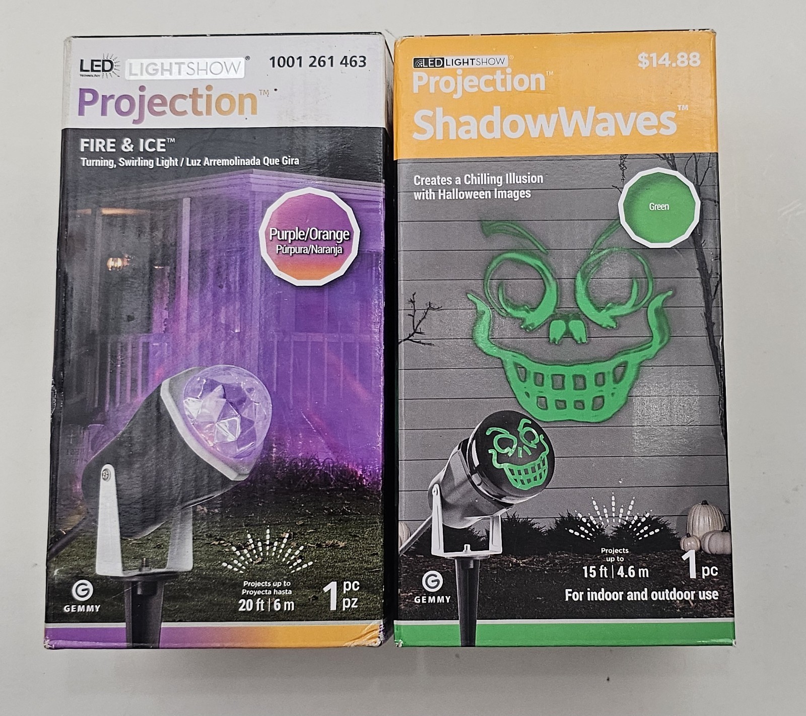 LED Projection Fire & Ice And Shadow Waves Lot Of 2 Gemmy Light Show Halloween LED Projection Fire & Ice And Shadow Waves Lot Of 2 Gemmy Light Show Halloween