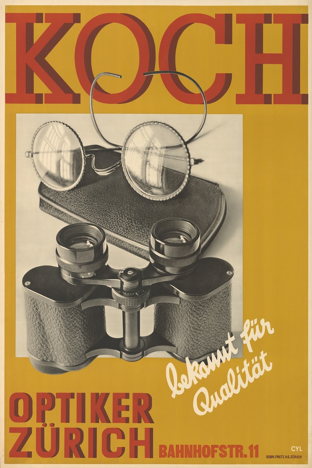 🕵️ Vintage Optiker Zürich Poster - 24x36” - 200gsm Paper🗞️ Hi-Res💎 Print