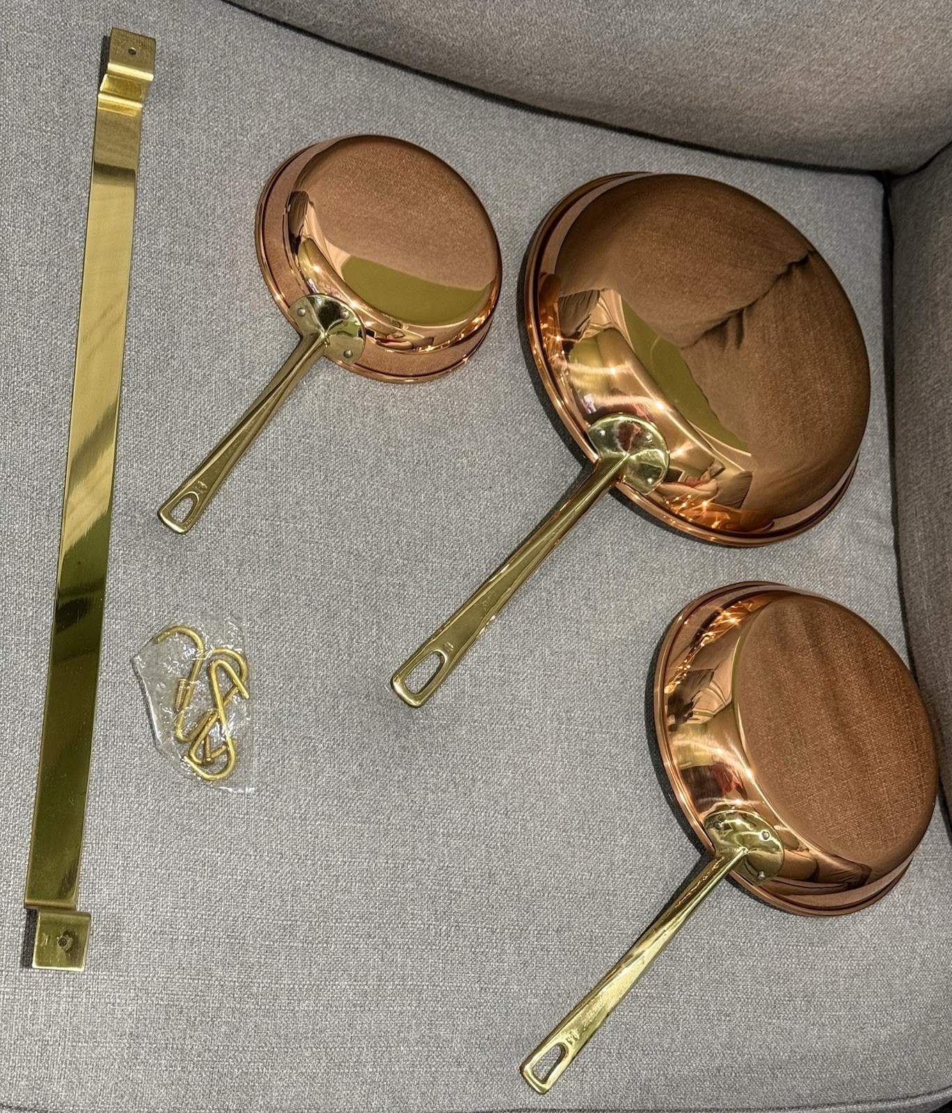 New Vintage 4pc. Solid Copper Skillet Set Made In Korea