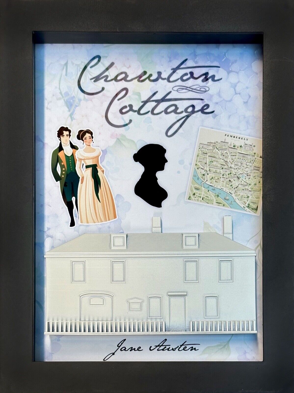Jane Austen Chawton Cottage Memorial Display Shadow Box, 5.75\