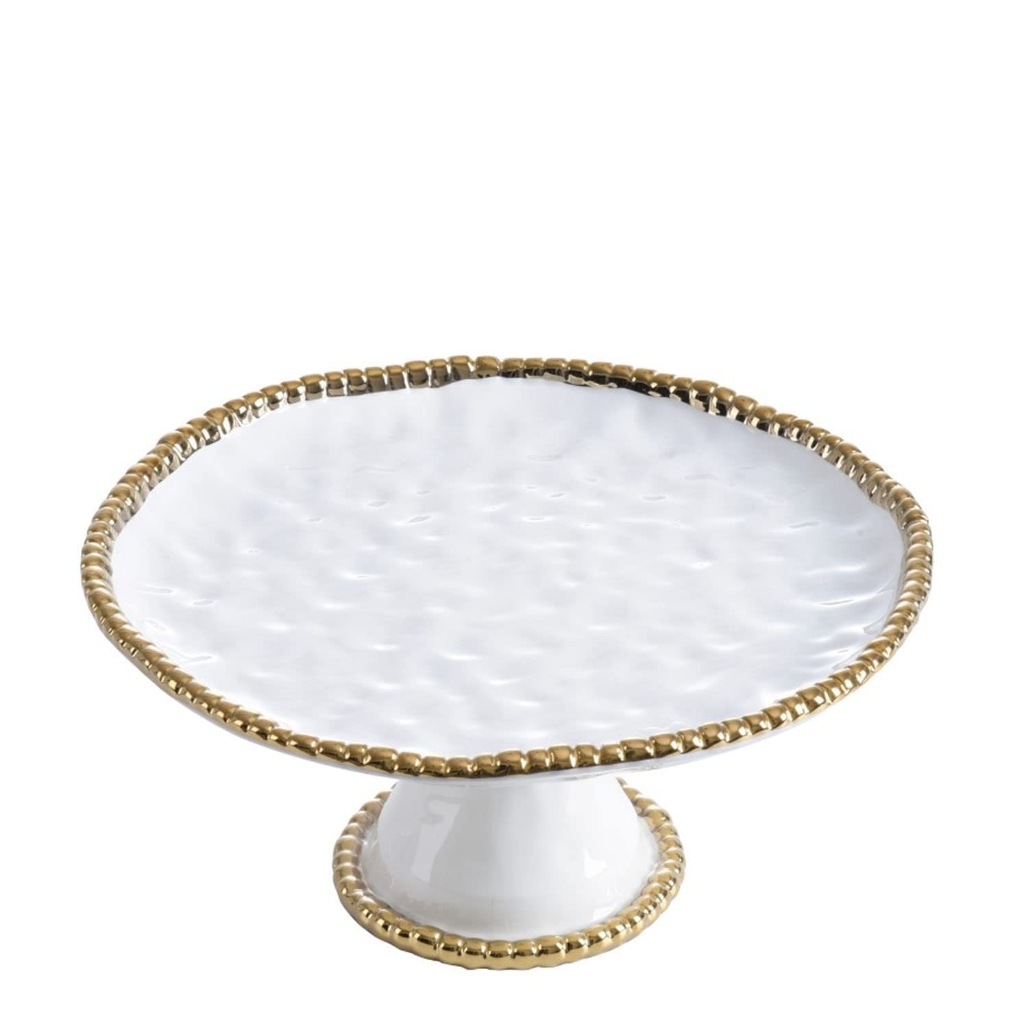 Pampa Bay Golden Salerno Round Cake Stand White 5 inches 11 x Functional Animals