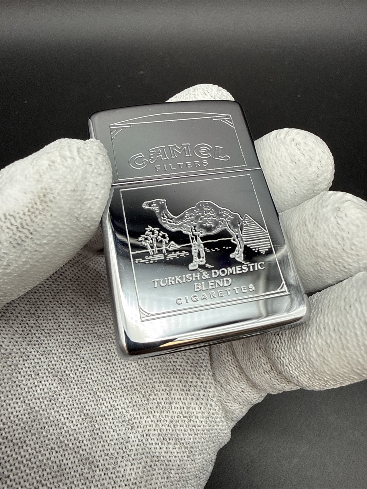 Camel Turkish Double Sided Vintage High Polish Chrome Zippo Lighter New