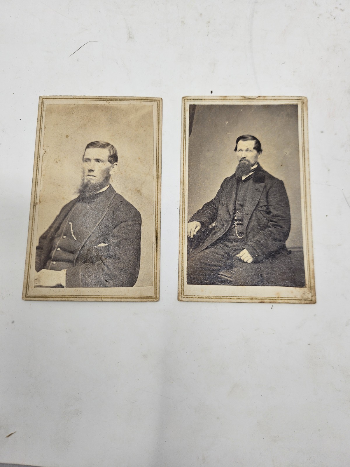 2 Antique 1800s  Men In Suits  CDV Photo Card – Original  Portrait Photography