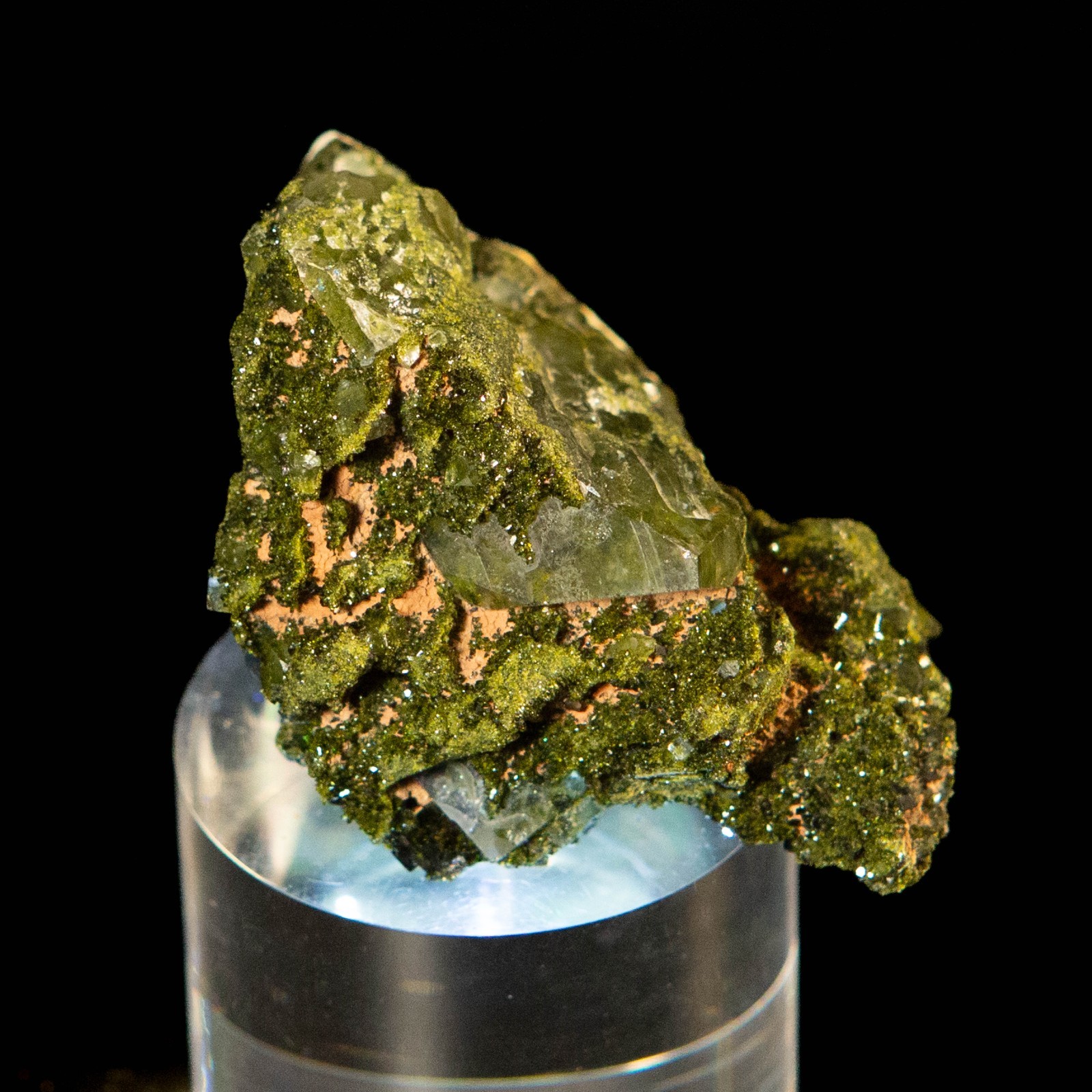 Premium 140g Turkish Epidote with Quartz Crystal Cluster Natural Mineral