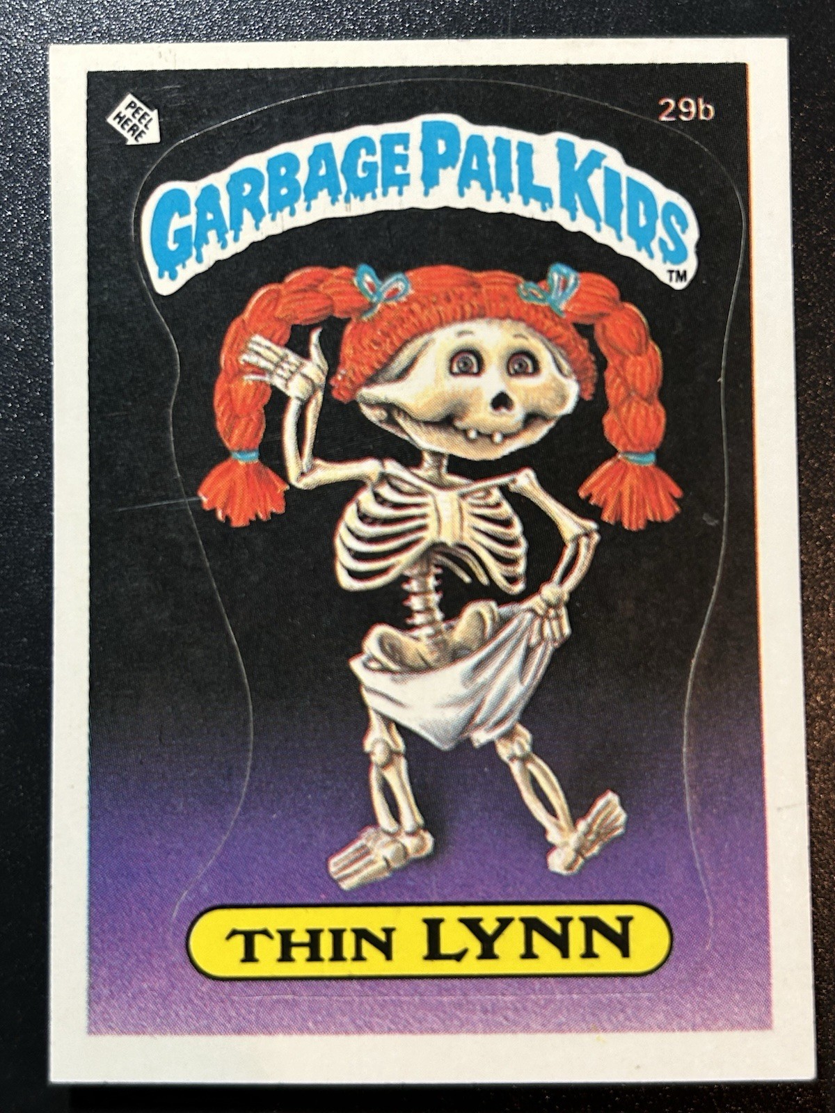 1985 Topps Garbage Pail Kids GPK Card First Series 1 OS1 Matte 29b Thin Lynn