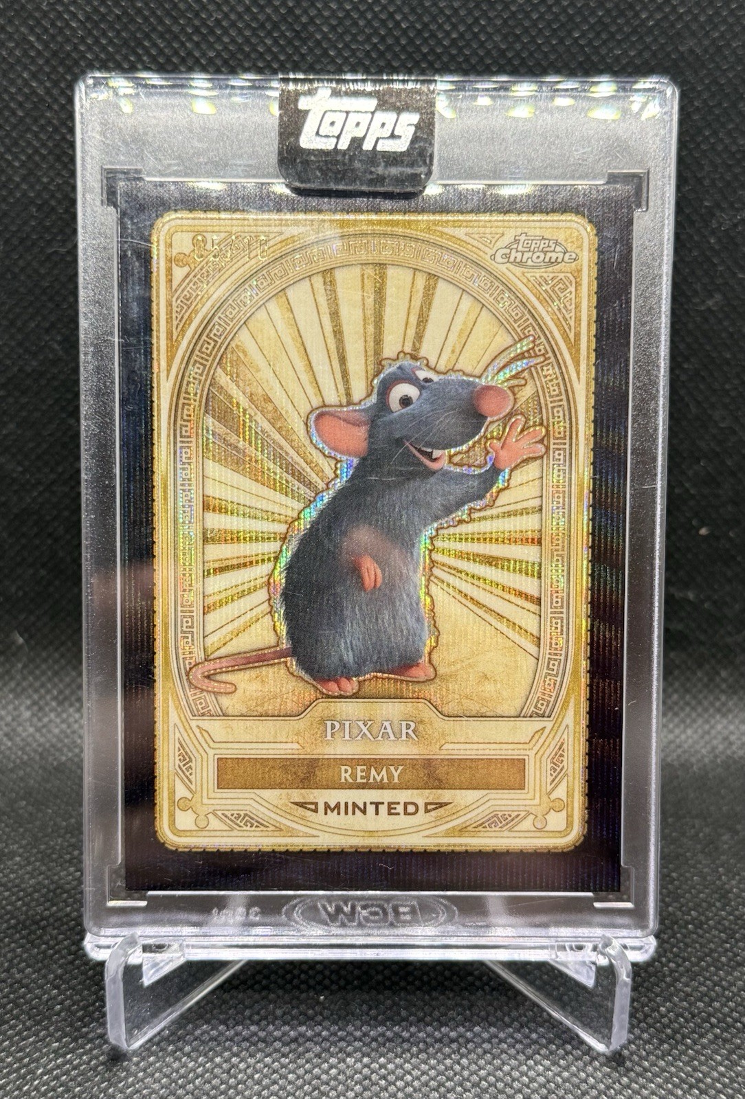 2025 Topps Disney Mint Encased Card #99 Remy Gold Black Wave /10 SSP Ratatouille