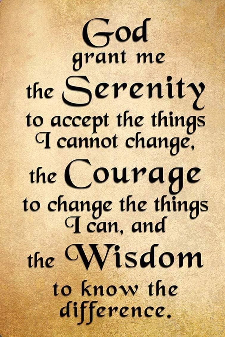 Sign God Serenity Prayer Positive Inspiring Quote Vintage Retro Tin Metal Signs