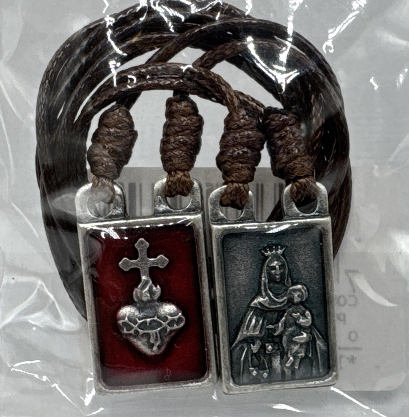 Sacred Heart Metal Catholic Scapular (Antique Silver)