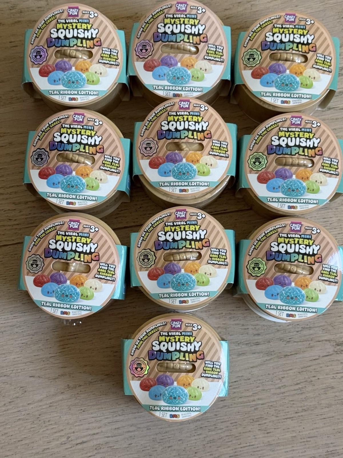 RMS Mystery Mini Dumpling Teal Ribbon Edition Blind Pack Lot of 10 Sealed RMS Mystery Mini Dumpling Teal Ribbon Edition Blind Pack Lot of 10 Sealed
