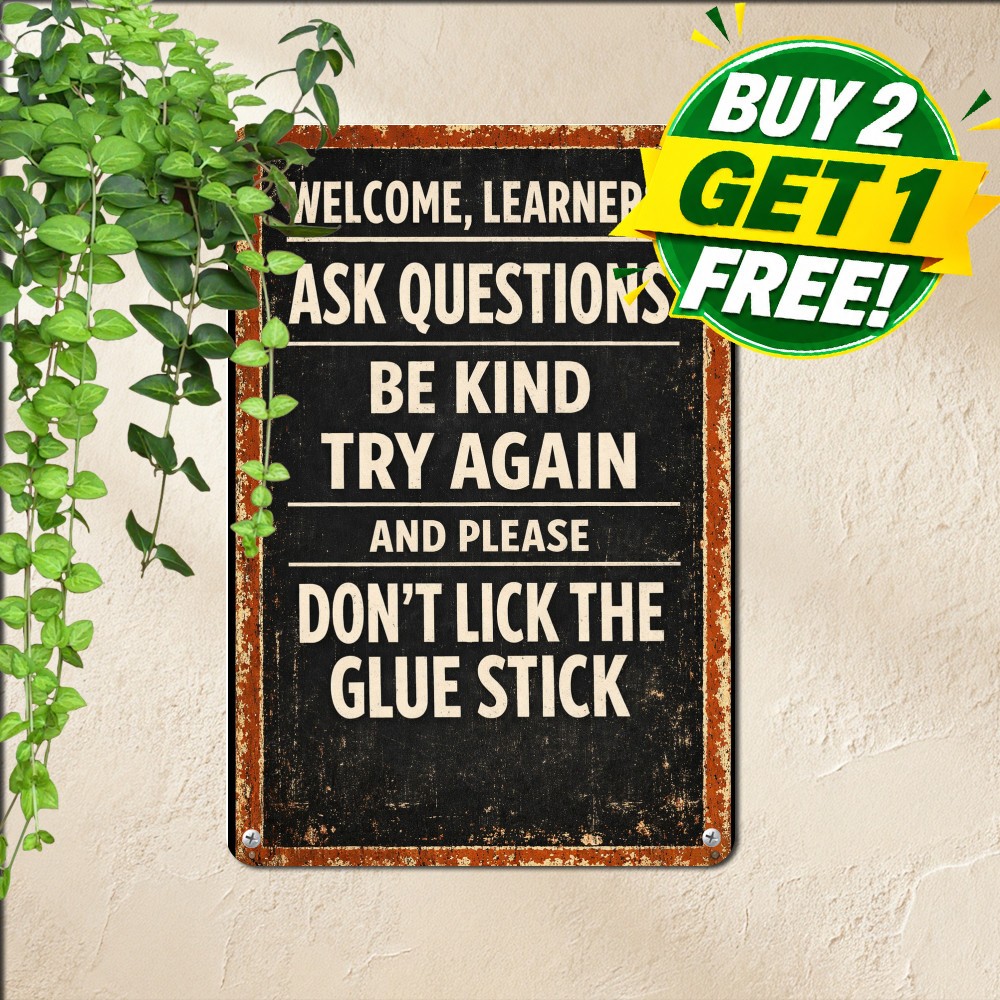 Come Ready To Learn and Grow Slogan Sign Vintage Schoolroom Metal Plaque 8x12