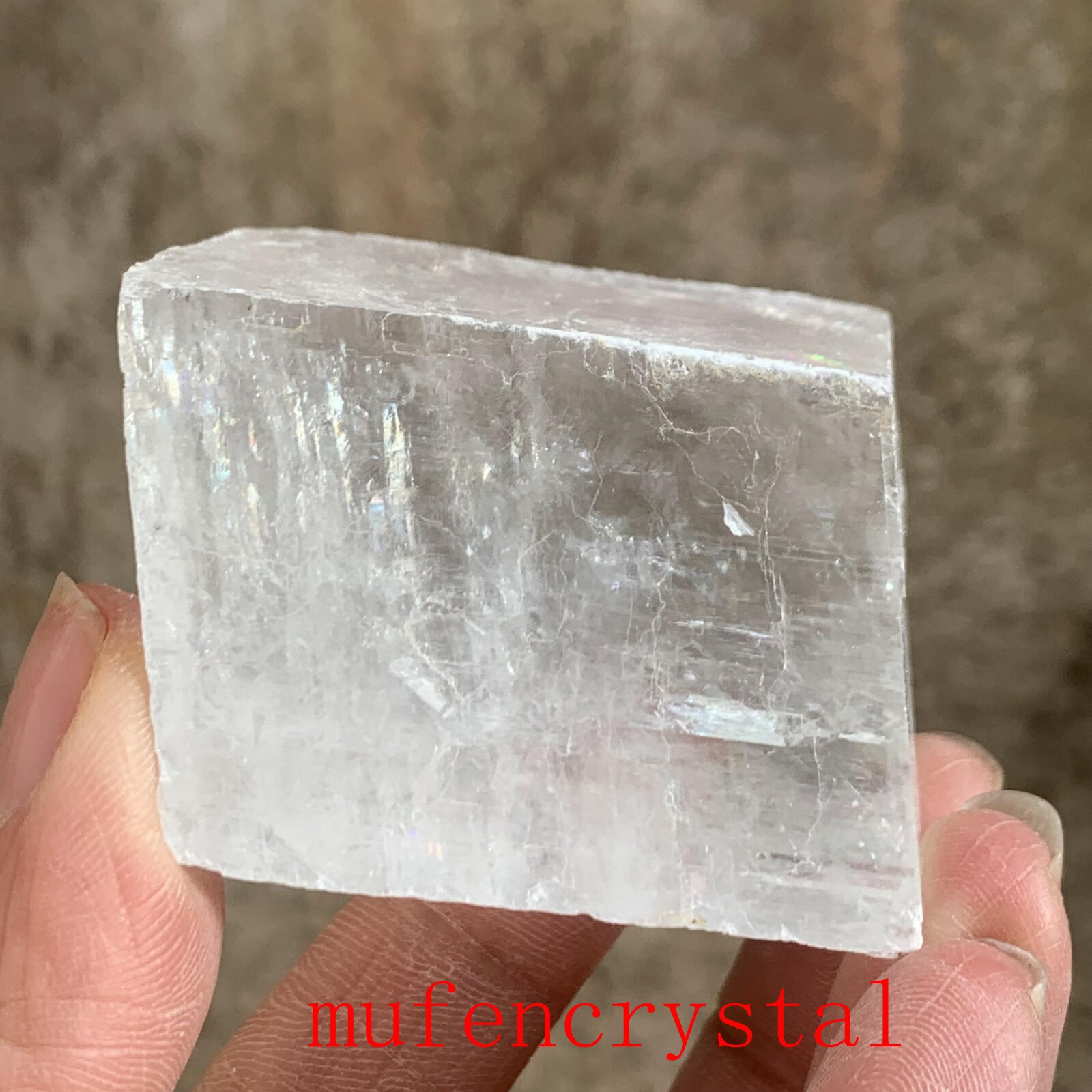 1pc Iceland Spar Optical Calcite Quartz Crystal Mineral Specimen 100g+