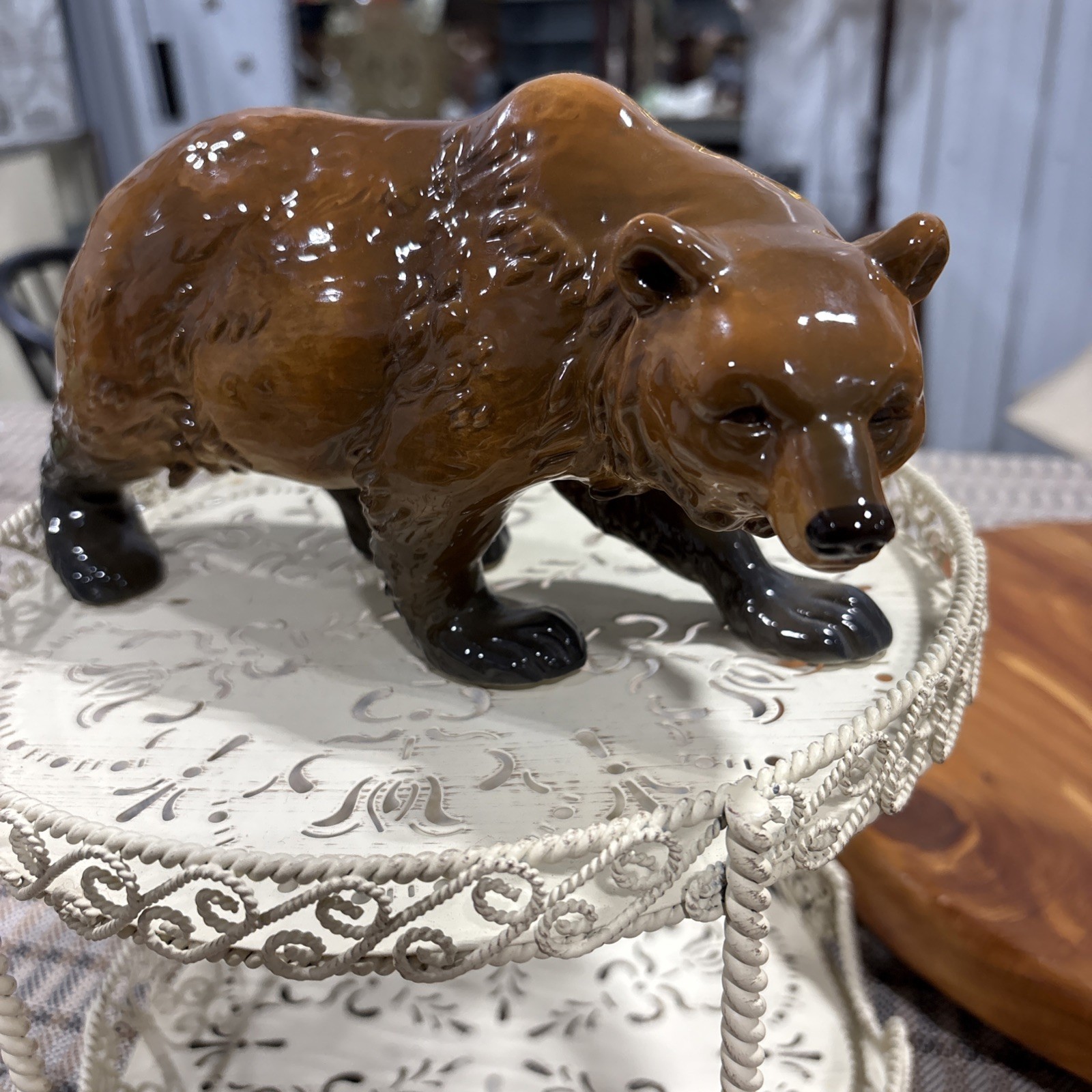 VTG #025 Goebel Porcelain Brown Bear Figurine, Bear Animal Figurine, W Germany