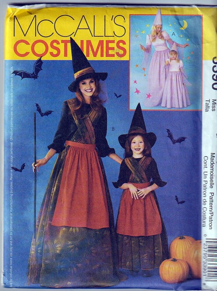 McCall's 3390 Misses Princess & Witch Costumes, Size 8-14, FF