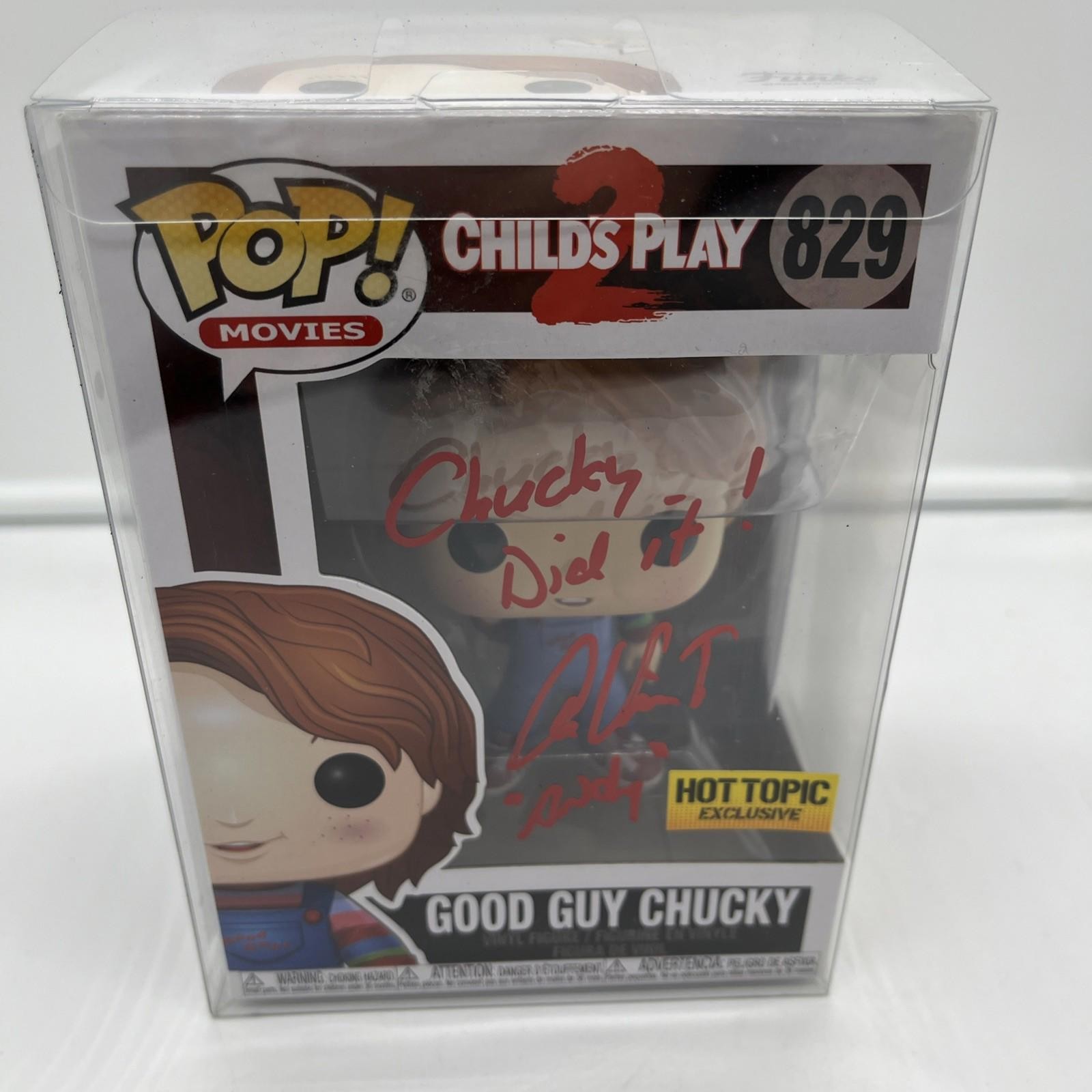 ALEX VINCENT SIGNED GOOD GUY CHUCKY FUNKO 829 HOT TOPIC CHILDS PLAY ANDY