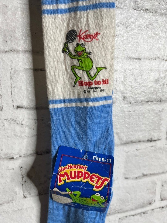 Vintage 1980s Muppets Kermit tennis socks deadstock new