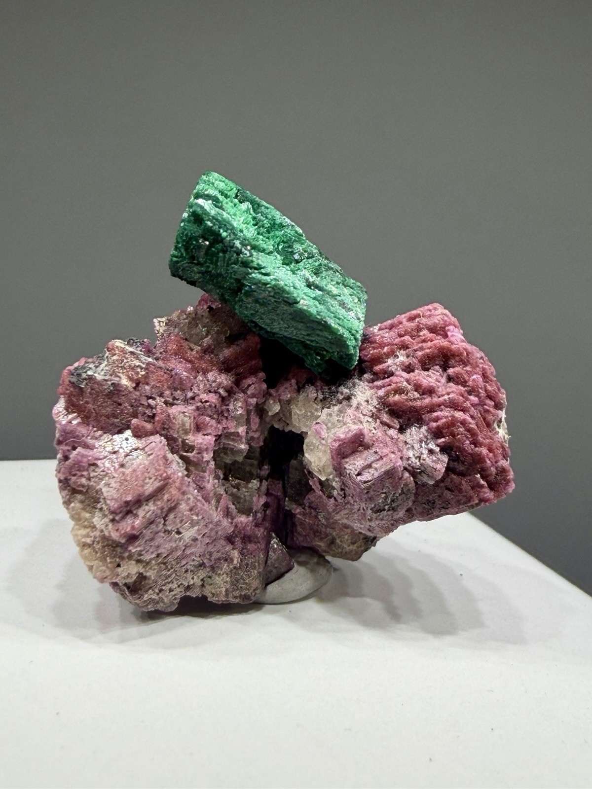 Malachite on Cobaltoan Dolomite from Kakanda Mine, Lubudi, Congo, 11.80gm, 3cm