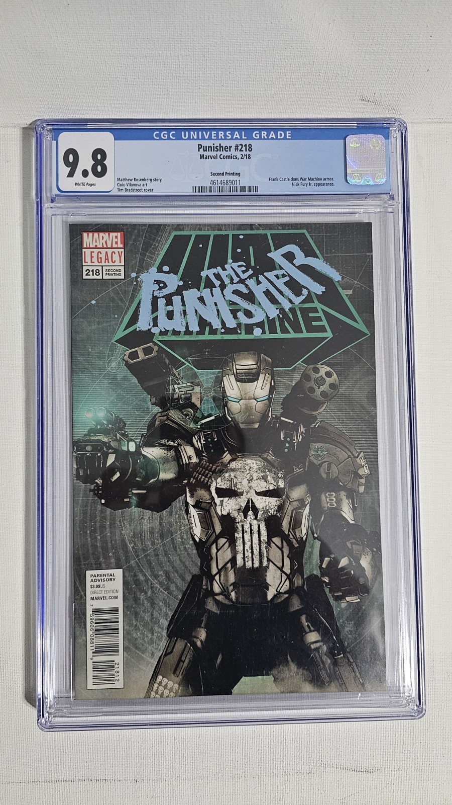 Punisher # 218 CGC 9.8 1st Frank Castle 1\'st War Machine Armor 2nd print 