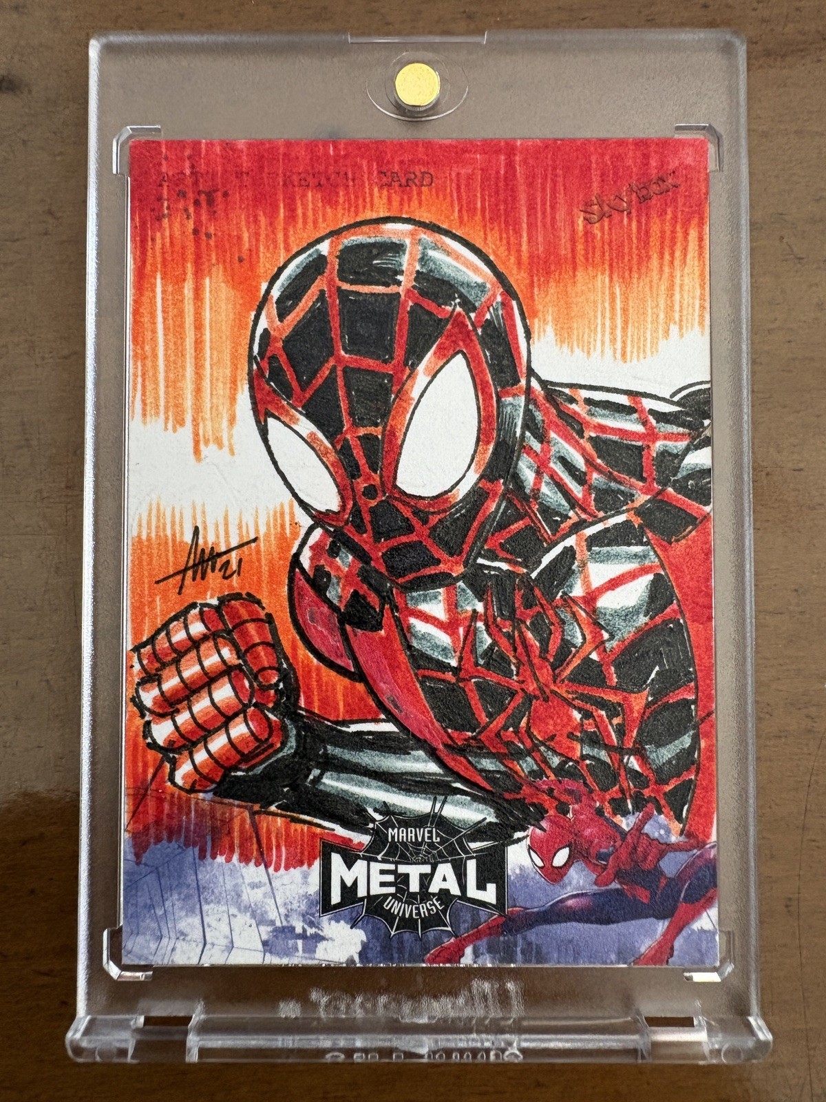 2021 UPPER DECK MARVEL METAL SPIDER-MAN SKETCH 1/1 MILES MORALES ULTIMATE CHROME