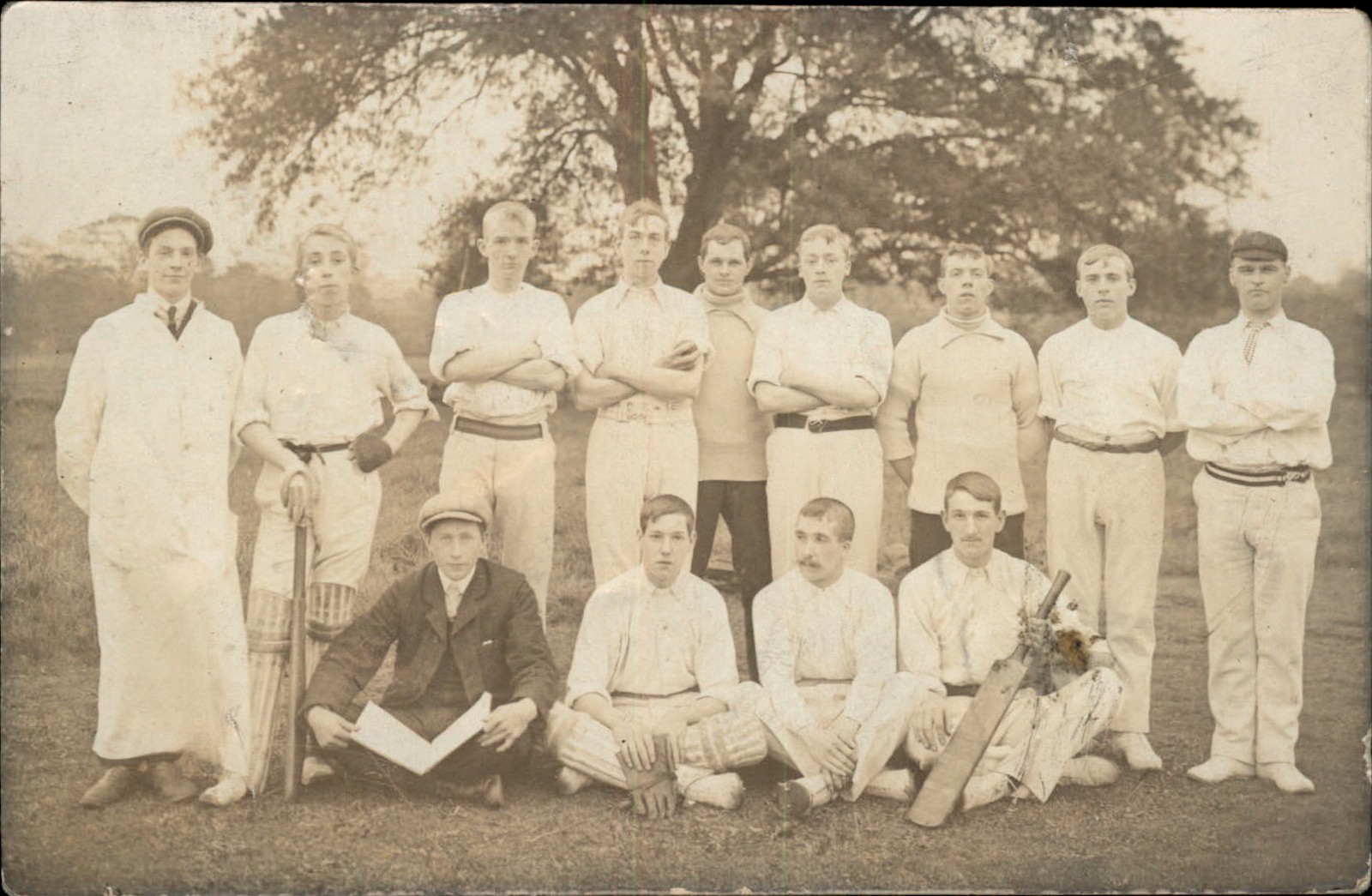 Barnsley South Yorkshire Cricket Team c1907 Real Photo Vintage Postcard