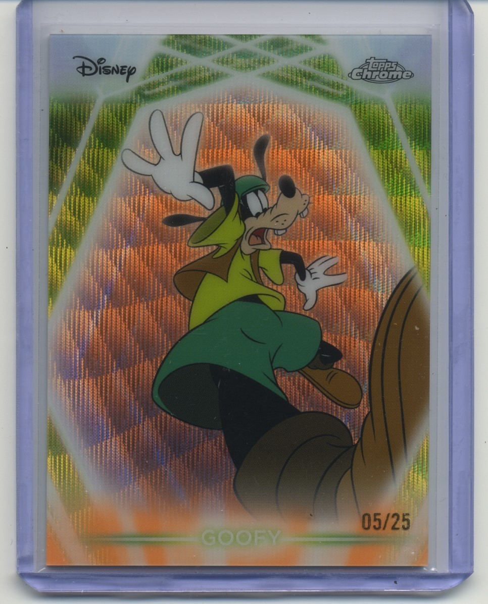 2026 Topps Chrome Disney Neon Neon-Etch GOOFY ORANGE WAVE REFRACTOR /25 1:5,232
