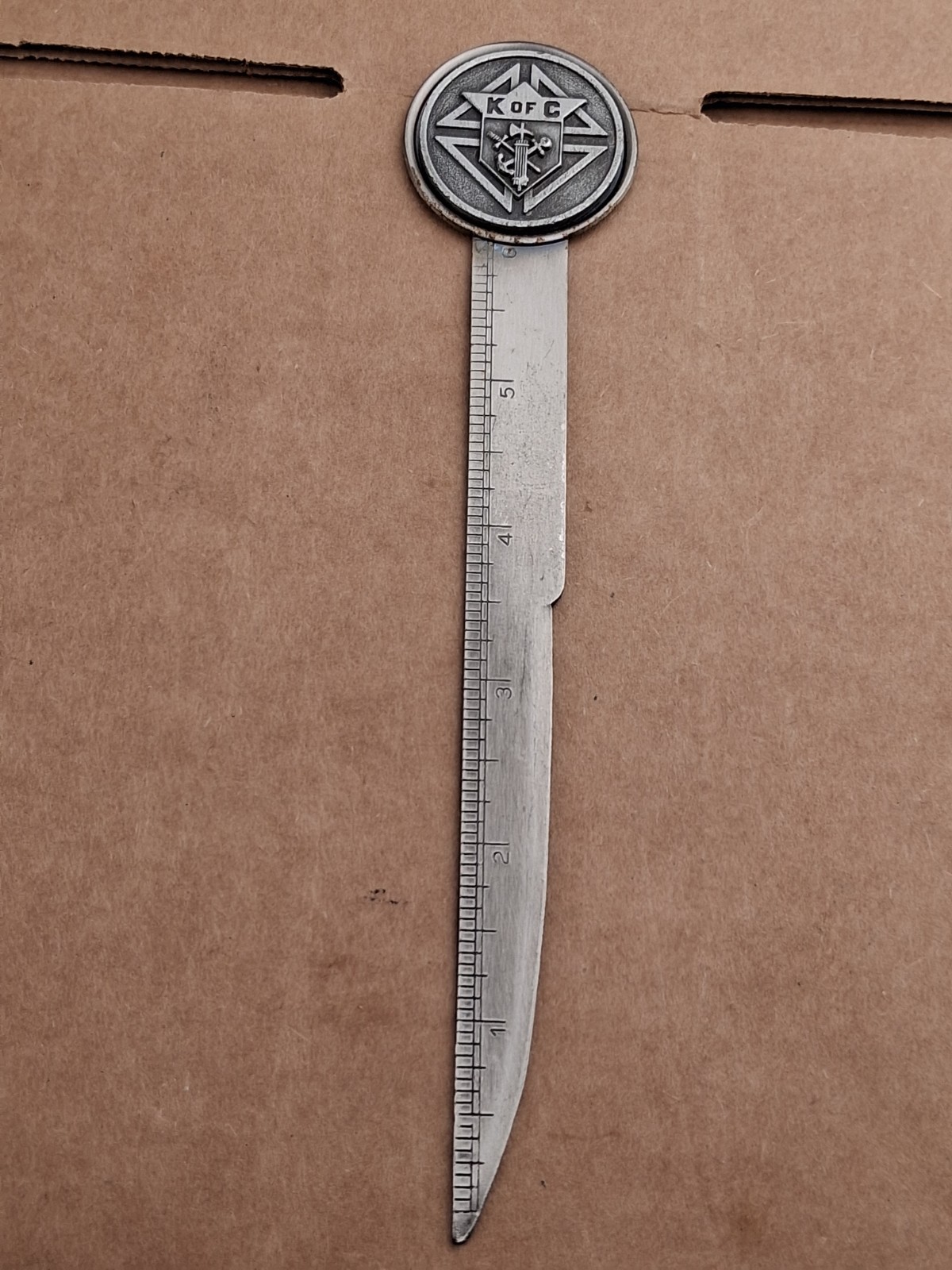 Vintage Knights Of Columbus K Of C Letter Opener Ruler