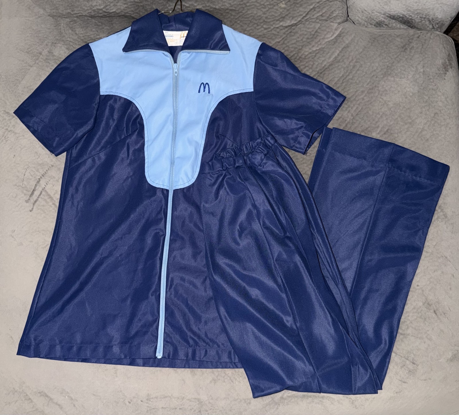 Vintage McDonald's 1970s Blue Uniform Women's Small Top Sz 6 Pants