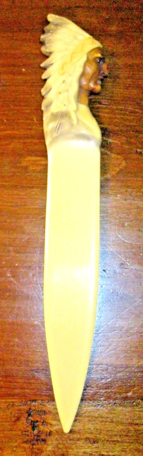Antique Vintage Celluloid Letter Opener Native American Indian 9 1/4\