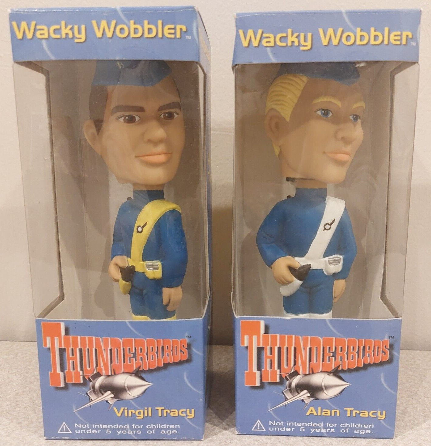 WACKY WOBBLERS THUNDERBIRDS VIRGIL/ALAN TRACY NEW IN BOX-NICE