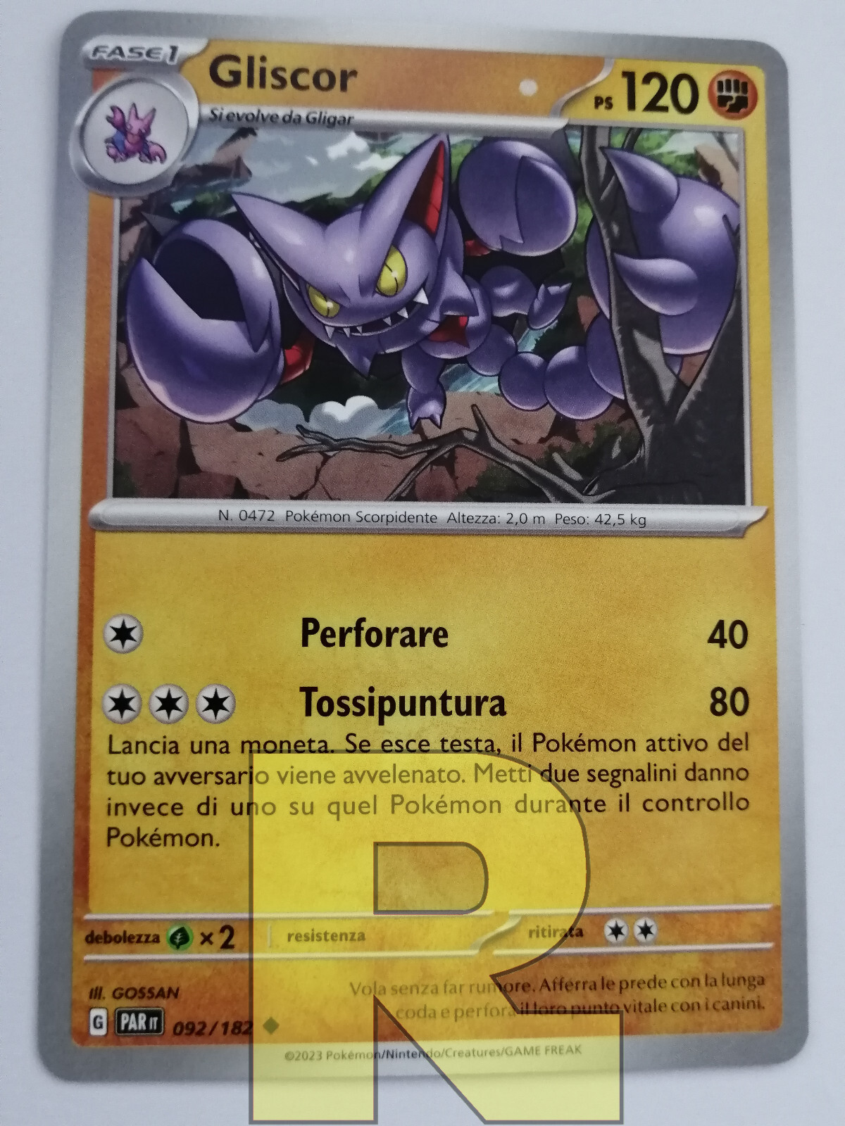 Gliscor ® Temporal Paradox PAR 092/182 ® Uncommon ® Pokemon ® Italian