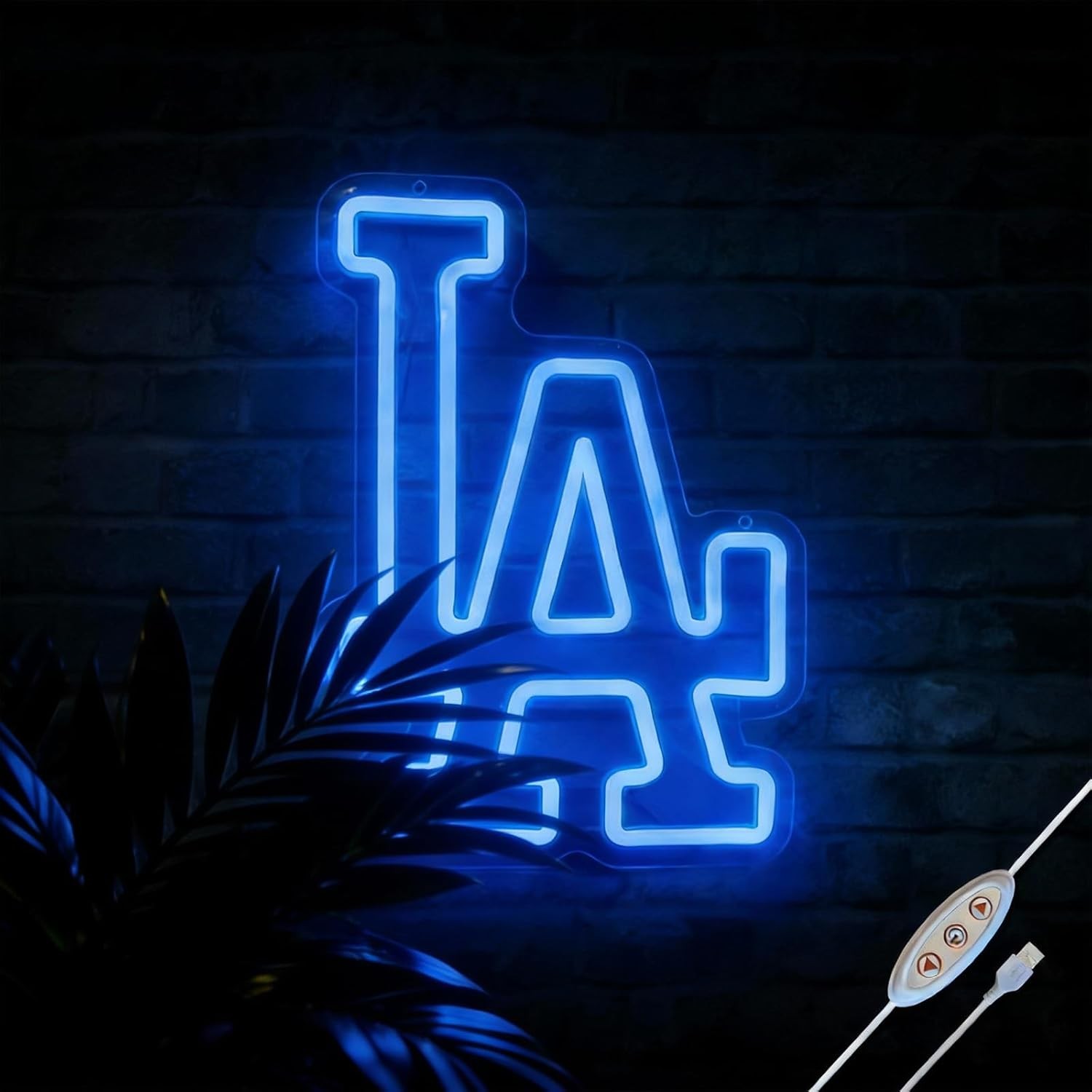 Los Angeles Dodgers LA Neon Sign for Garage or Man Cave Decor,Gifts for Men W...