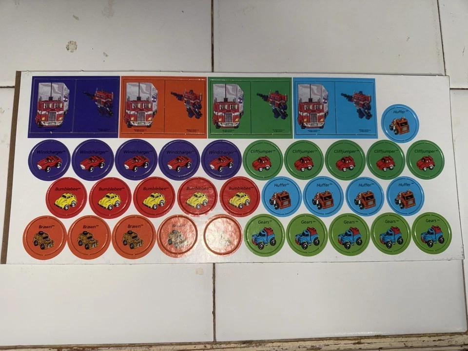 1984 Transformers Optimus Prime Bumblebee Adventure Board Game Pieces new uncut