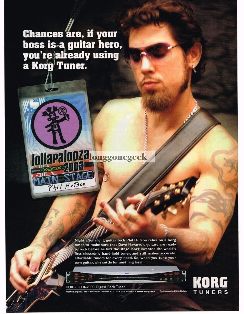 2004 KORG Guitar Tuners DAVE NAVARRO Vintage Ad 