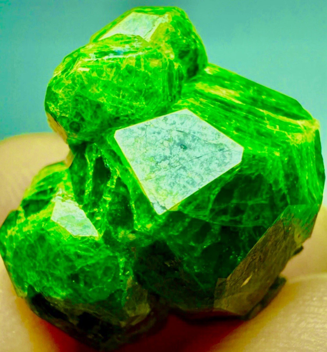 RARE UNIQUE Natural Raw Green Demantoid Garnet Crystal Gemstone Matrix CLUSTER