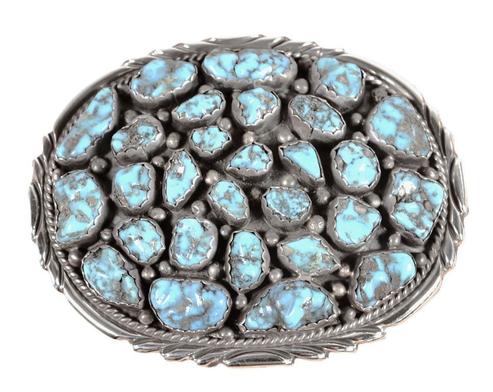 Navajo Belt Buckle By Victor Chee ca. 1980   .875\