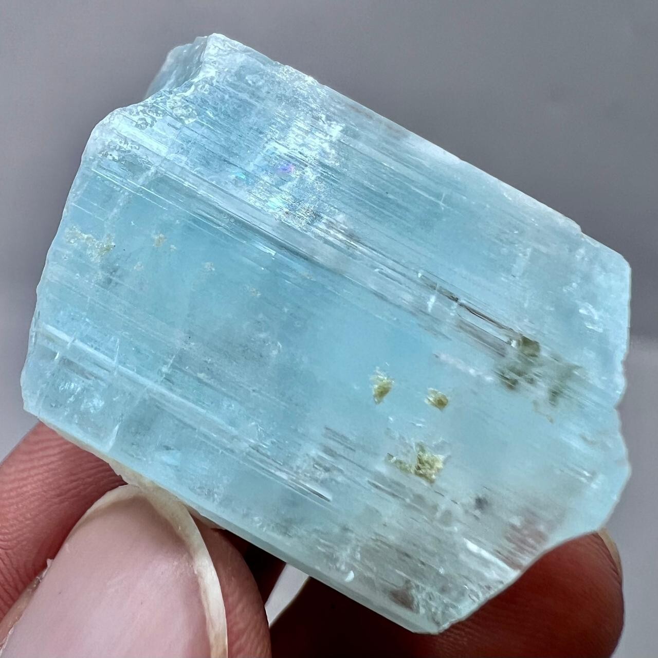 24 Gm Gorgeous Unique Color Natural Rare Aquamarine Crystal Specimen~Pakistan