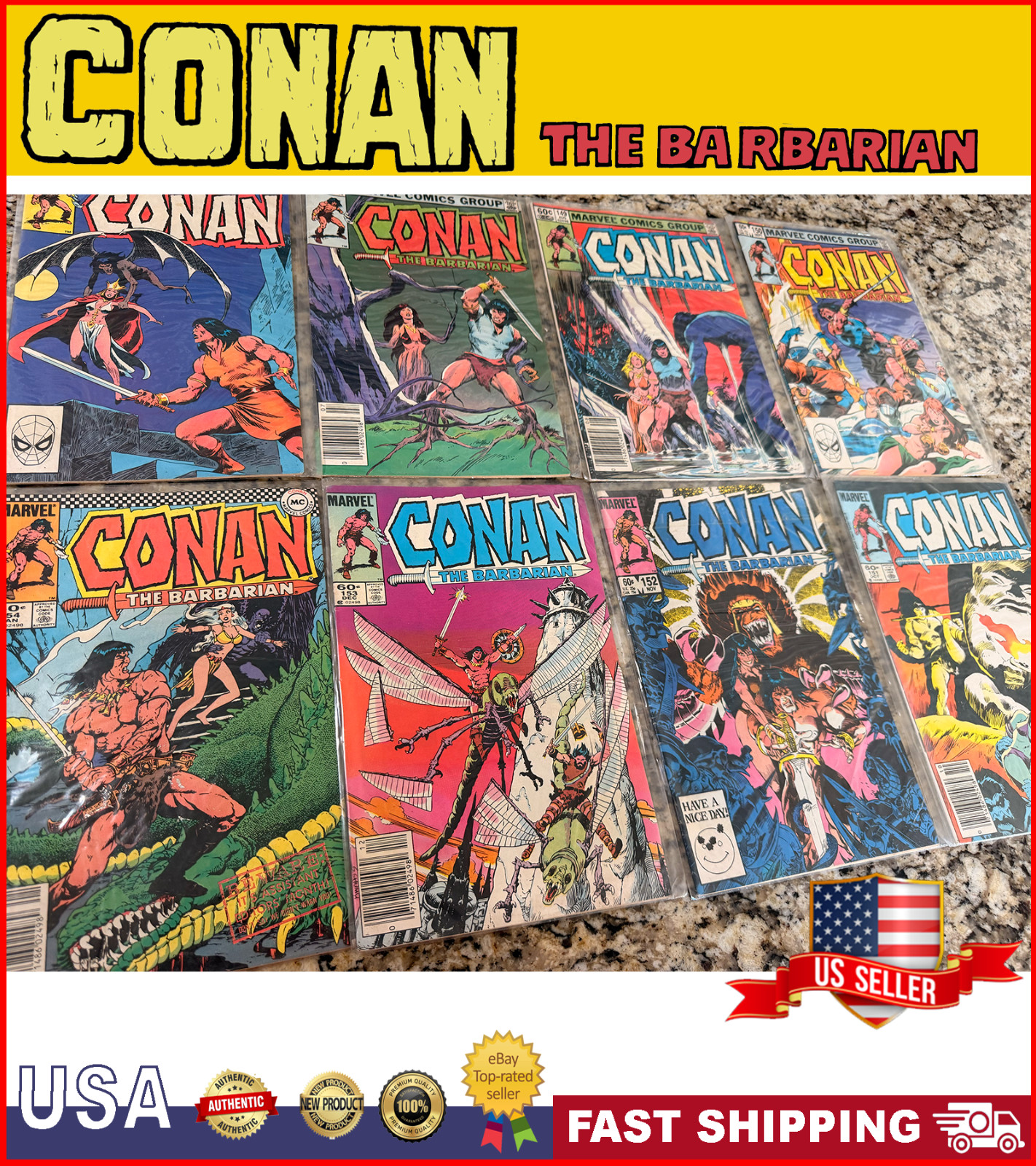 Vintage Conan the Barbarian Comic Lot (12 Issues) Marvel 1978-1984 - Near Mint