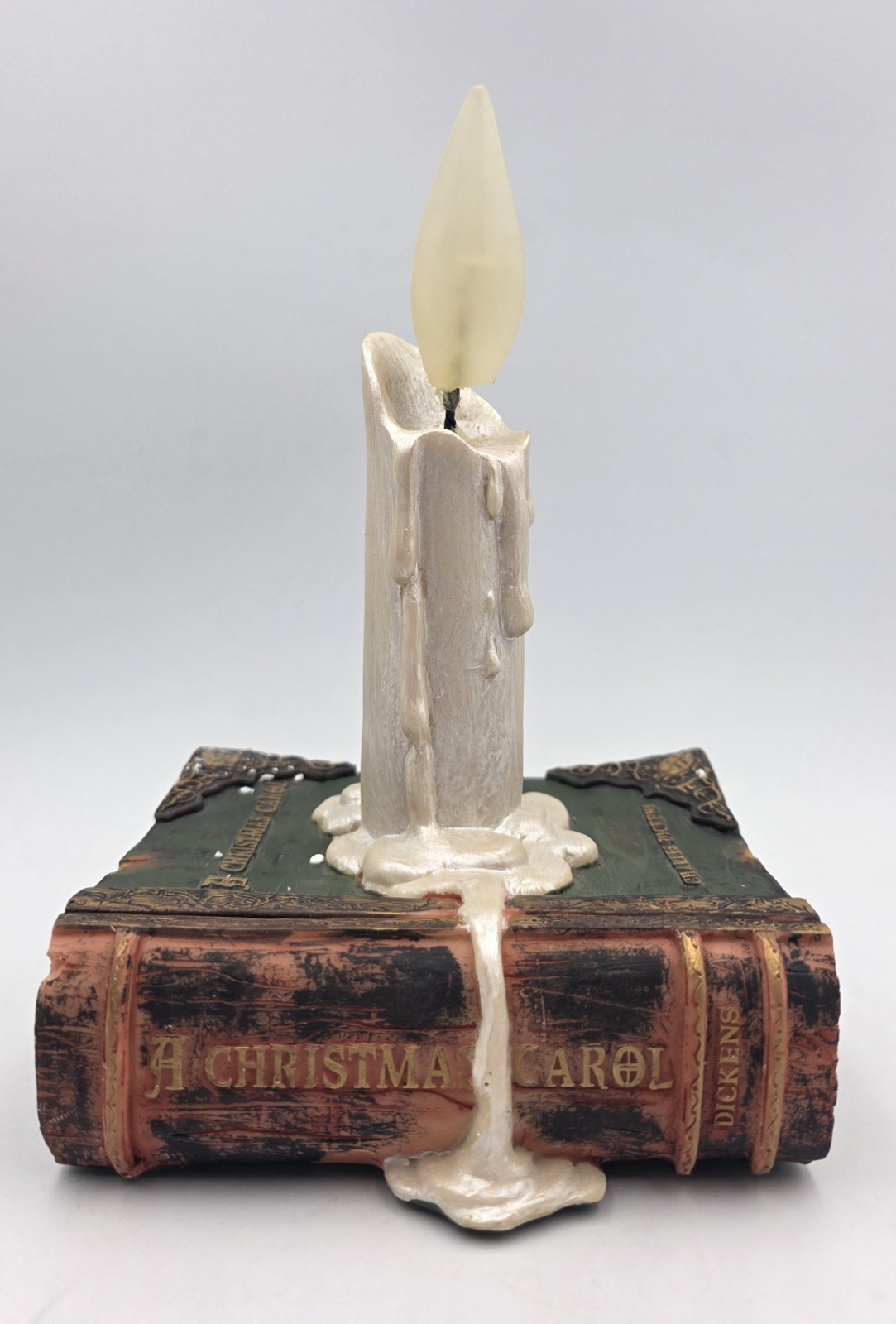 Vtg Victorian Trading Co A Christmas Carol Candle Book Resin Light Up Figurine