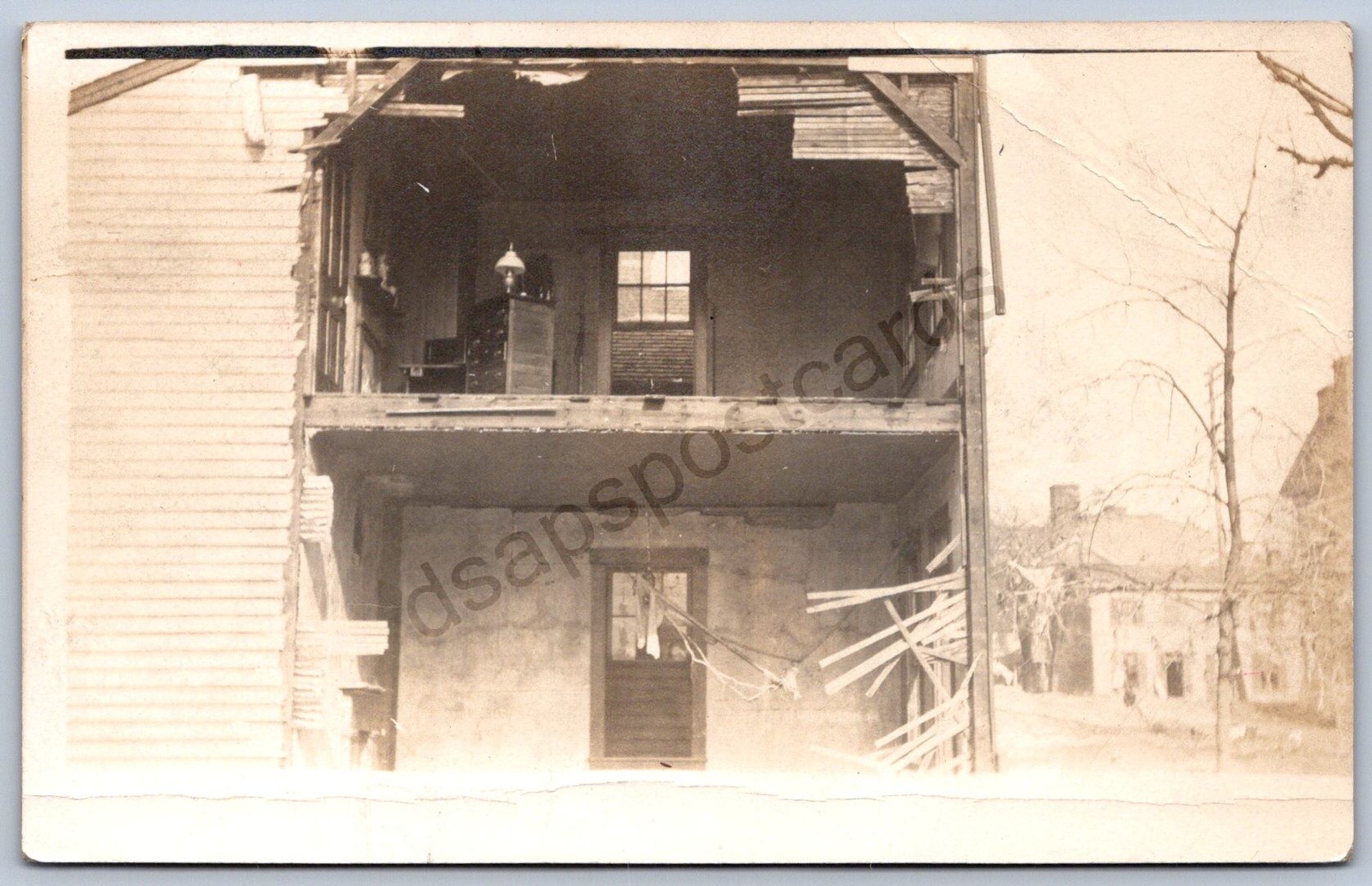 K30/ Hamilton Indiana RPPC Postcard c1910 Storm Disaster Home Destroyed 378