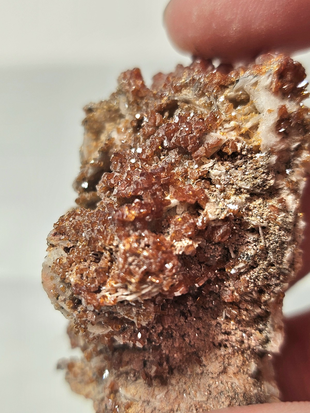 Beautiful Sparkling Red Vanadinite Crystals on Matrix
