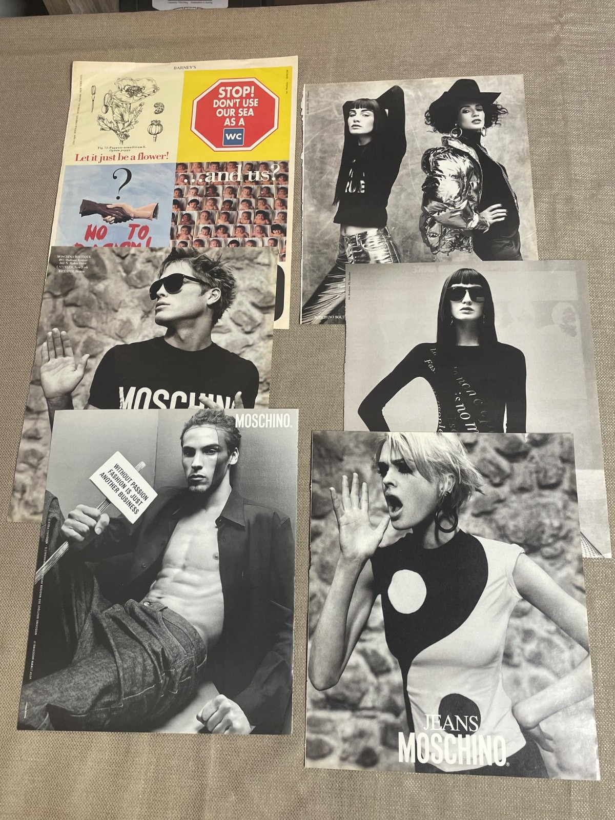 Moschino Jeans 6 page magazine Advertisement Ads 1990s Great Ad Campaign