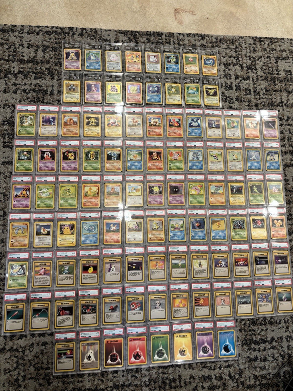 Pokemon Base Set Master Set/ PSA New Certs Complete Sequential 17-102/Holos TAG