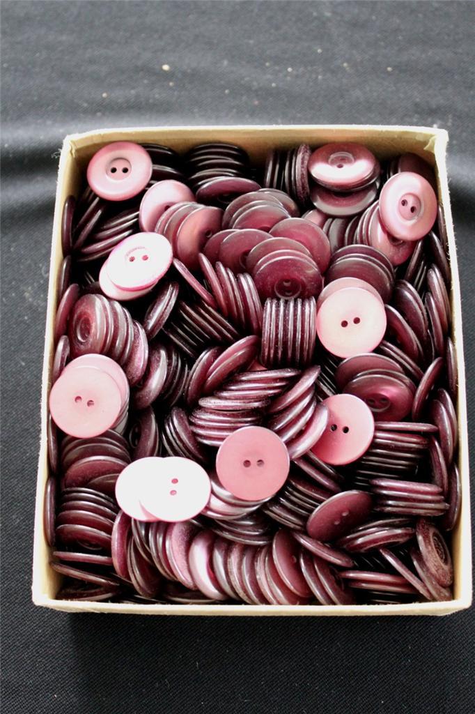 RARE VINTAGE 48 PC LOT DEADSTOCK 1930'S  PURPLE OPAQUE BUTTONS 1 INCH  DIAMETER