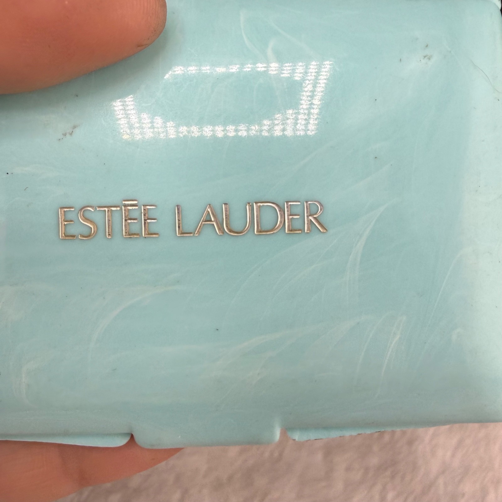 Vintage Estee Lauder Eyeshadow Compact Acrylic Blue