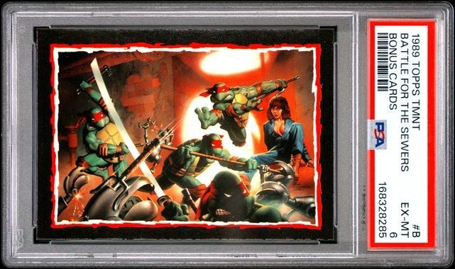 1989 Topps TMNT #B Battle For The Sewers Collector's Edition Bonus Cards PSA 6