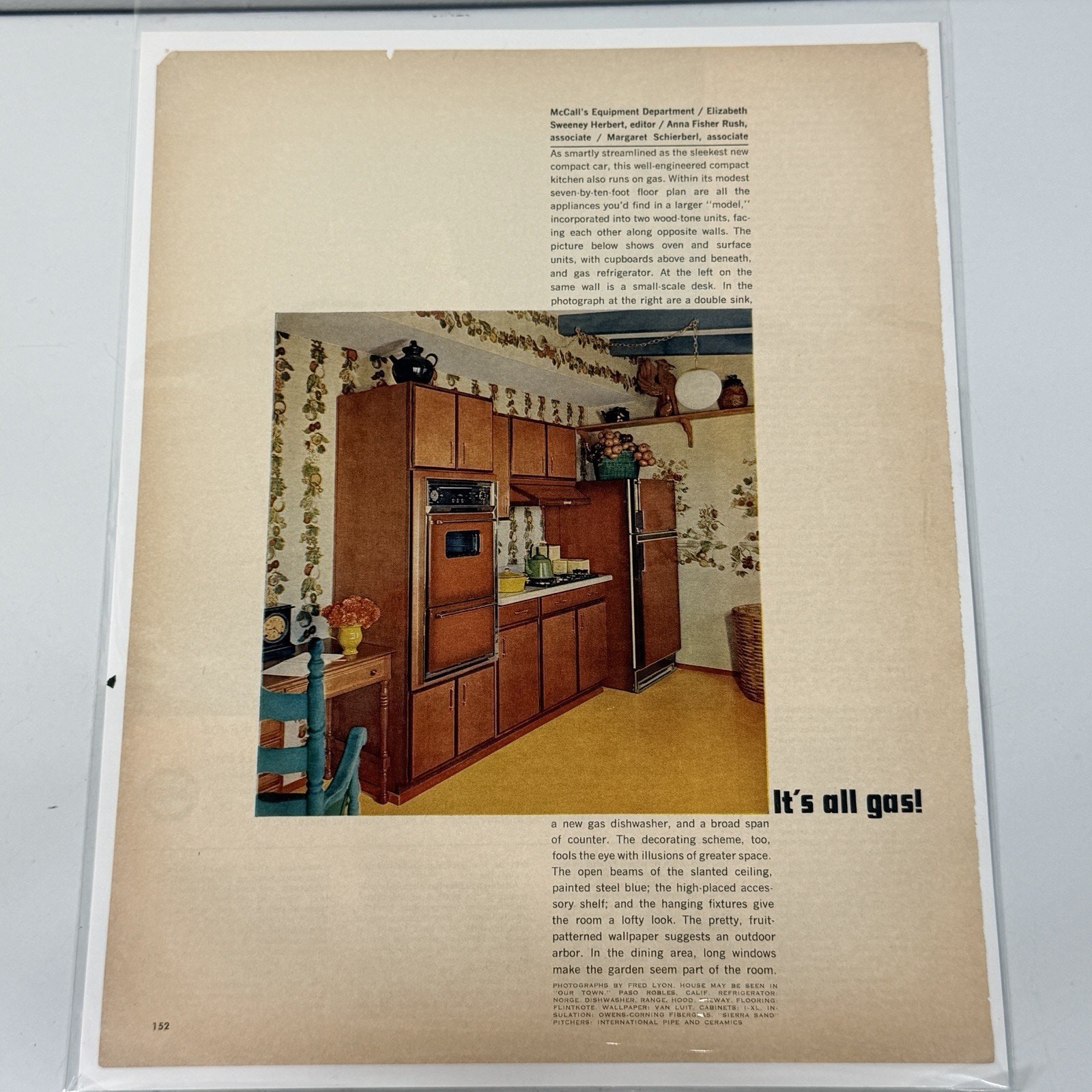 Vintage 1960s Compact Kitchen Print Ad Retro MCM Mid Century 11 x 14