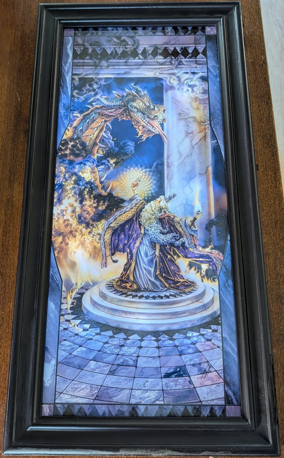 Dragon Master Wizard & Dragon Ltd. Ed. Framed Wall Art Myles Pinkney Bradford Ex