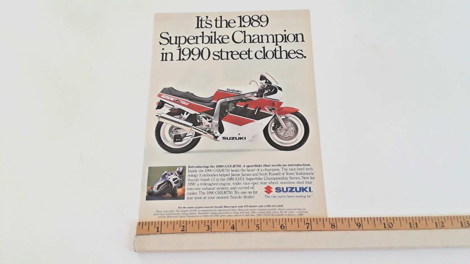 1990 SUZUKI GSXR750 -  ORIGINAL AD