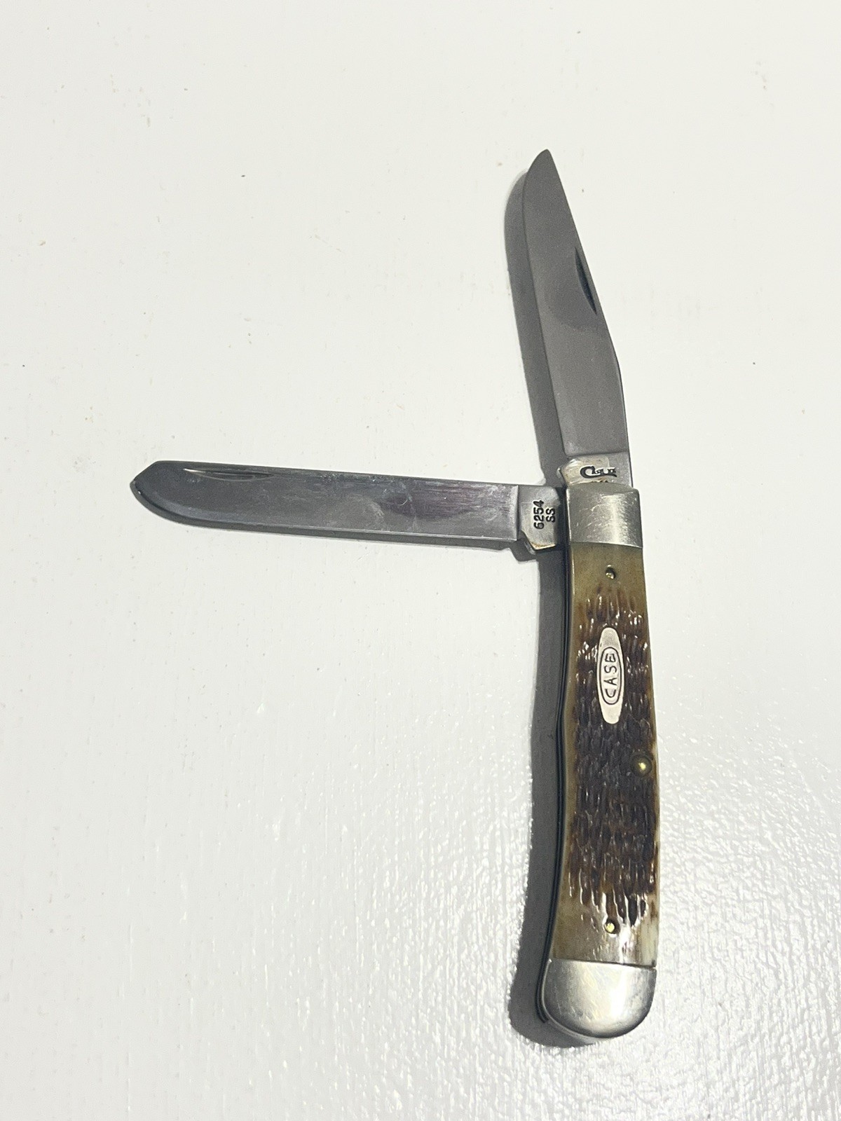 - Case Pocket Knife Model 6254 2 Blade Made In USA Excellent Shape 