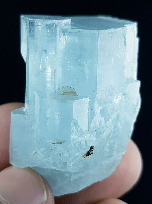 185 Ct Natural Terminated Aqua Blue Color Aquamarine Crystal From Pakistan 