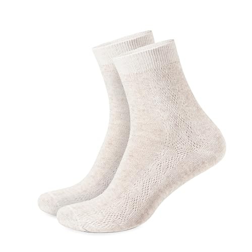 FlaxSox Thin Breathable Organic Linen Socks for Women, Pack of 3 (Medium), Grey